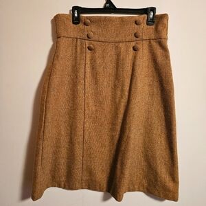Modcloth Skirt Mustard Size 12 with Button Details A Line